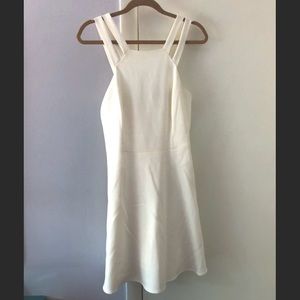 White high neck dress with back zipper